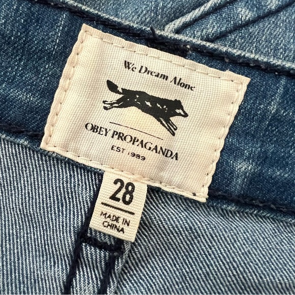 VTG Obey Jeans 90’s Style Skater Boot Cut Flare - Picture 4 of 5